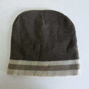 NWOT Gold Medal brown knit slim fit beanie winter hat with stripes